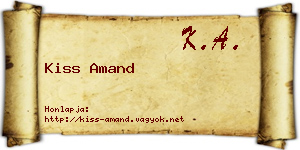 Kiss Amand névjegykártya
